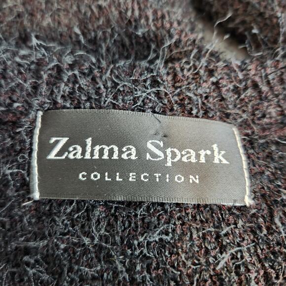 SALE Zalma Spark Eyelash Pullover Sweater Black Long Sleeve Size Small - Picture 2 of 5